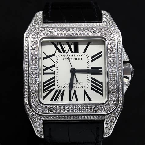 cartier watch with diamonds price|cartier santos 100 diamond price.